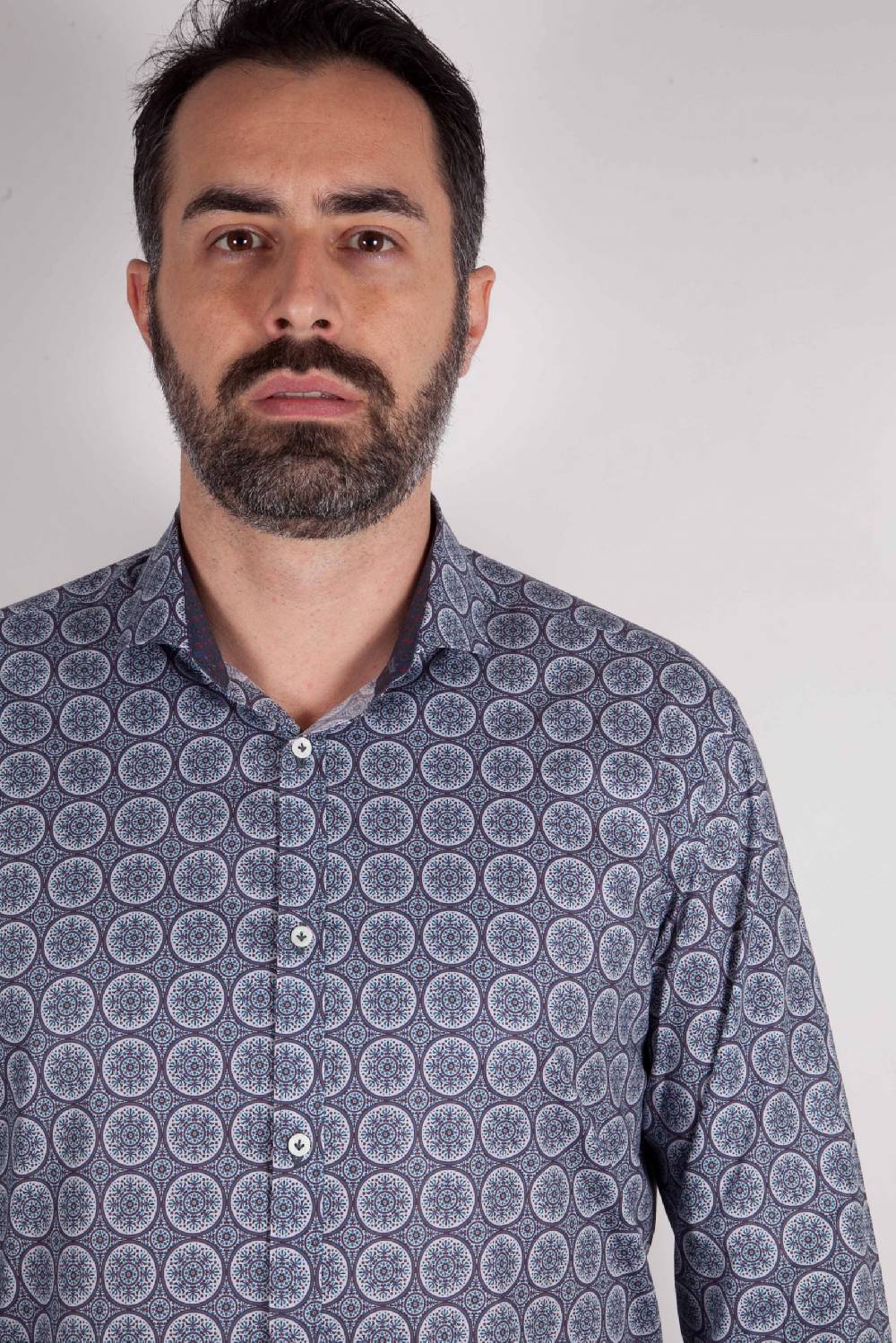 Poggianti Camicia con stampa AREZZO-65-514-01 Pezzi Unici