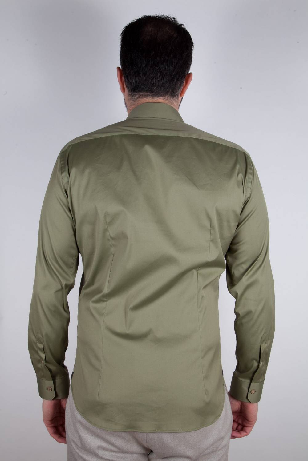 Poggianti Camicia Stretch Collo francese tinta unita PRACCHIA-62M-500-03 Negozi Online