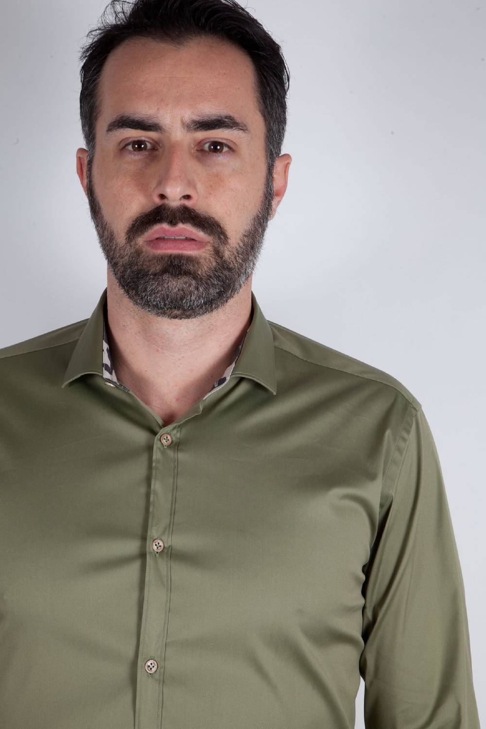 Poggianti Camicia Stretch Collo francese tinta unita PRACCHIA-62M-500-03 Negozi Online