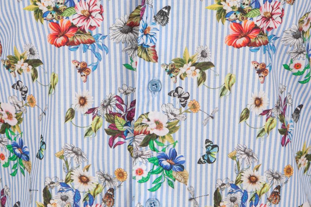 Poggianti Camicia Fantasia Collo francese 329-01 Consegna Veloce