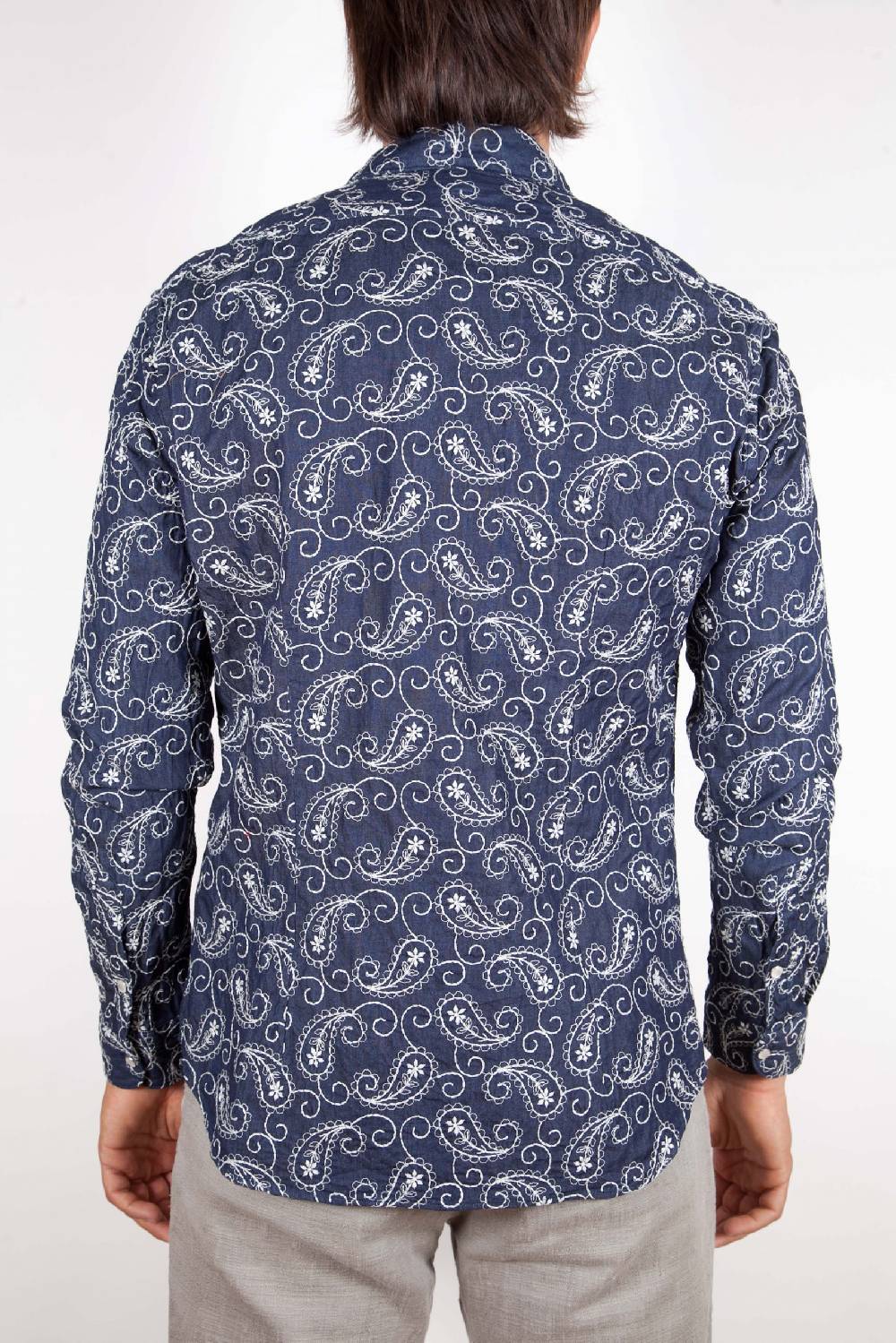 Poggianti Camicia Denim con Ricami 421-01 Sottocosto