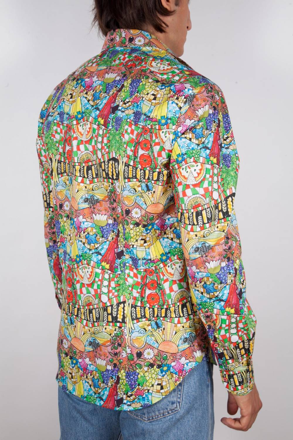 Poggianti Camicia Fantasia Collo Italiano 442-01 Convenienza