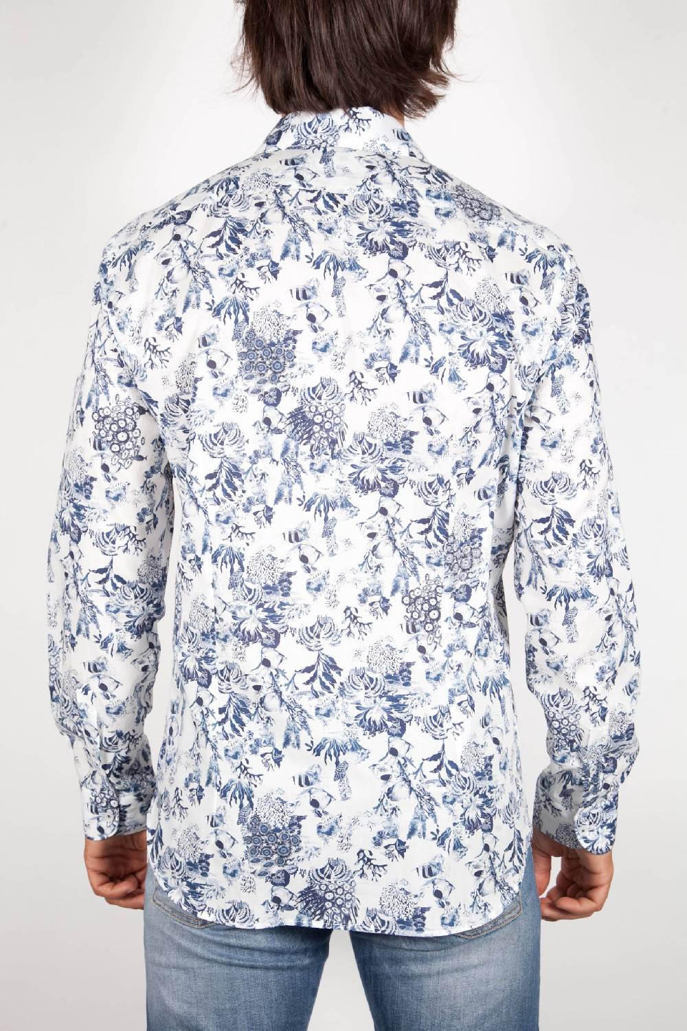 Poggianti Camicia Fantasia Collo Francese 347-01 Sconto