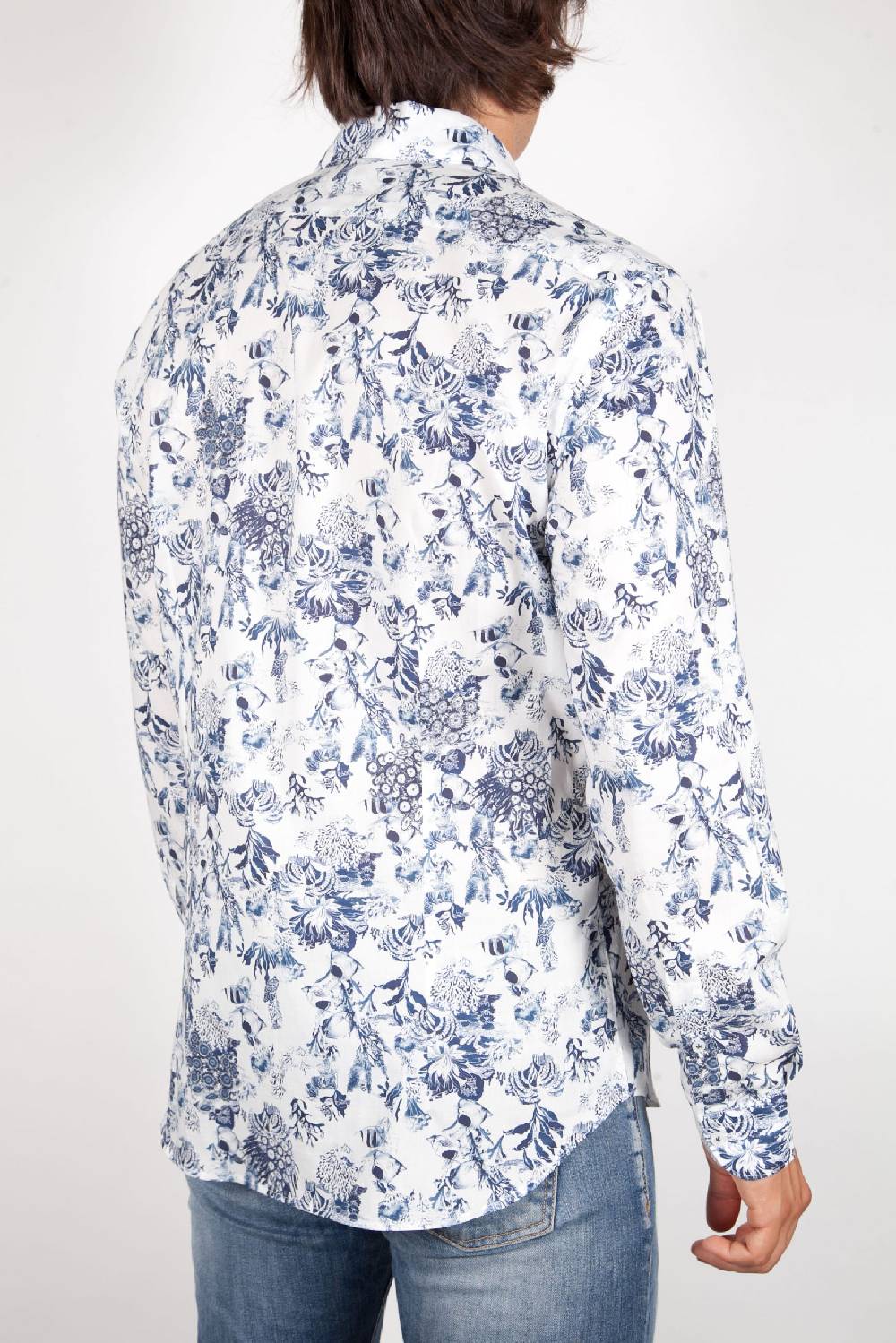 Poggianti Camicia Fantasia Collo Francese 347-01 Sconto