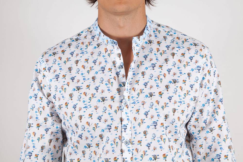 Poggianti Camicia Fantasia Collo coreano 316-01 Economico