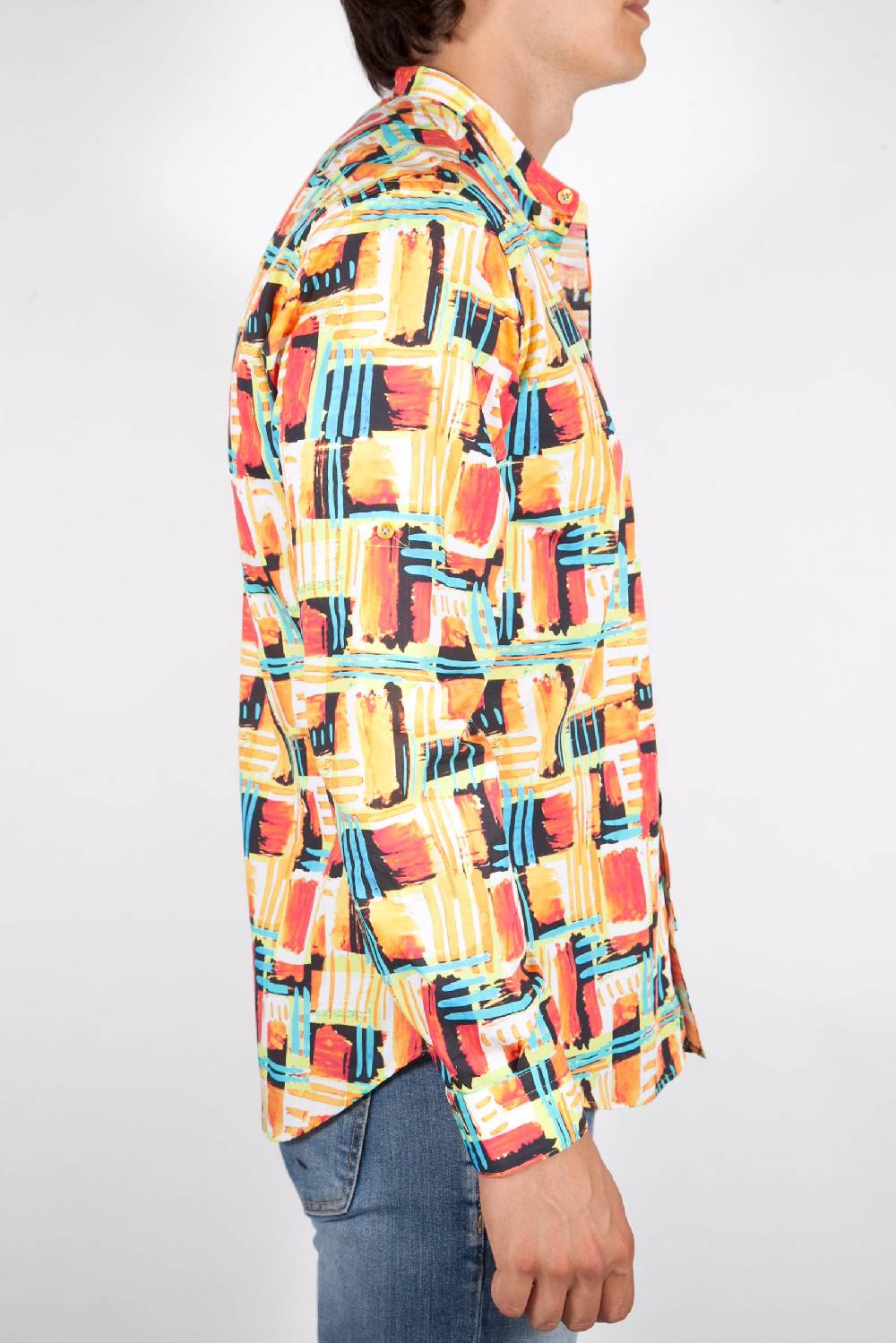 Poggianti Camicia Fantasia Collo Coreano Multicolor Online