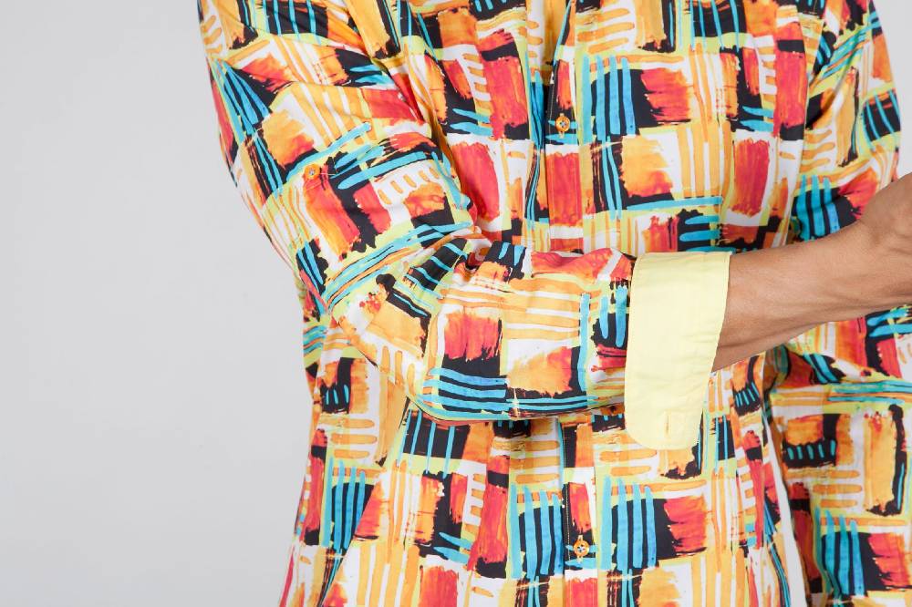 Poggianti Camicia Fantasia Collo Coreano Multicolor Online