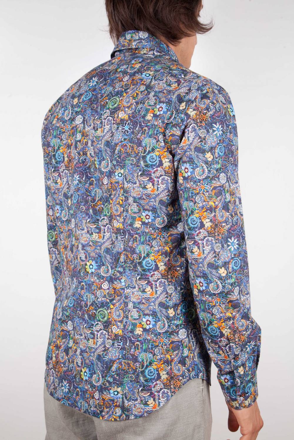 Poggianti Camicia Fantasia Collo Morbido Multicolor In Vendita