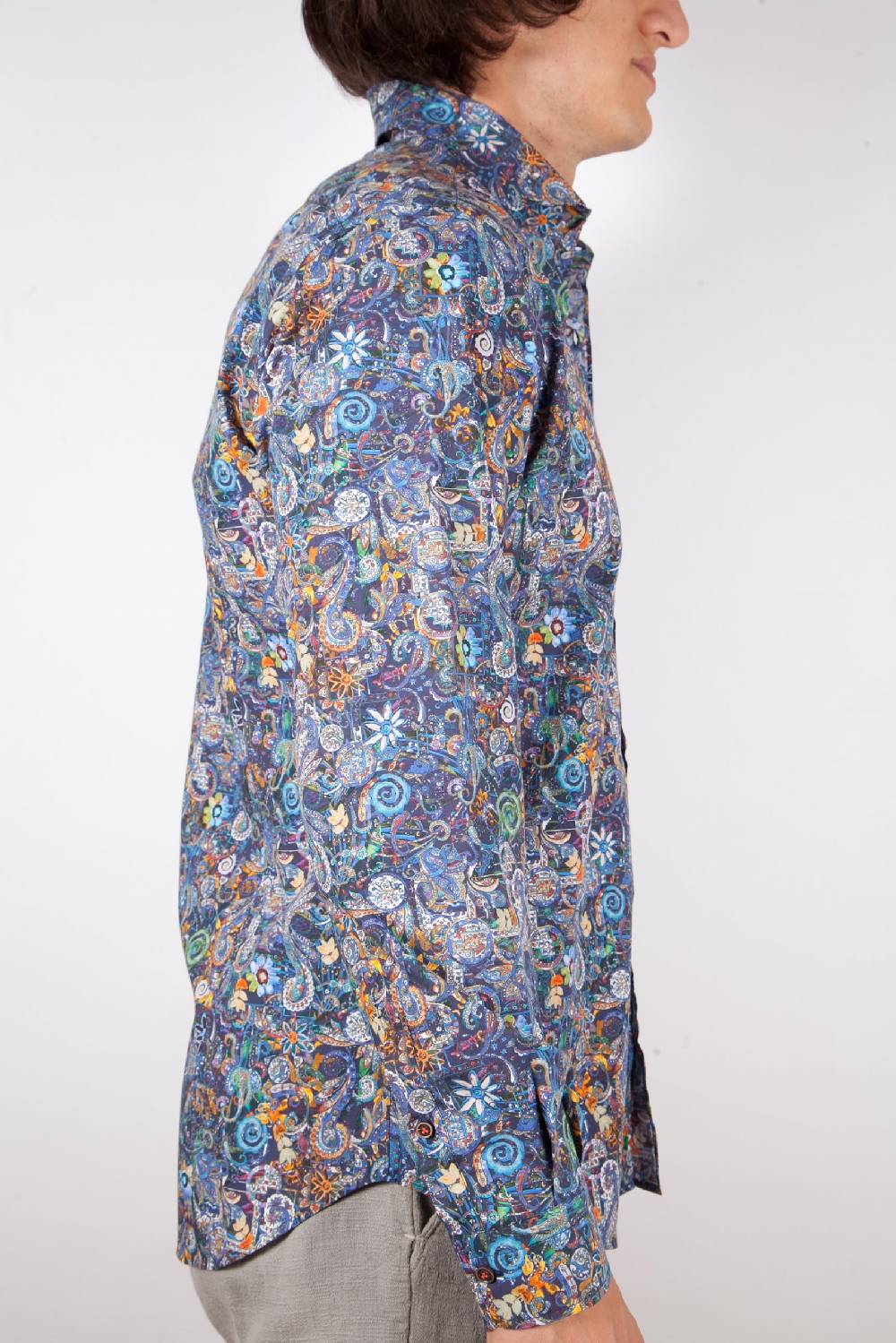 Poggianti Camicia Fantasia Collo Morbido Multicolor In Vendita