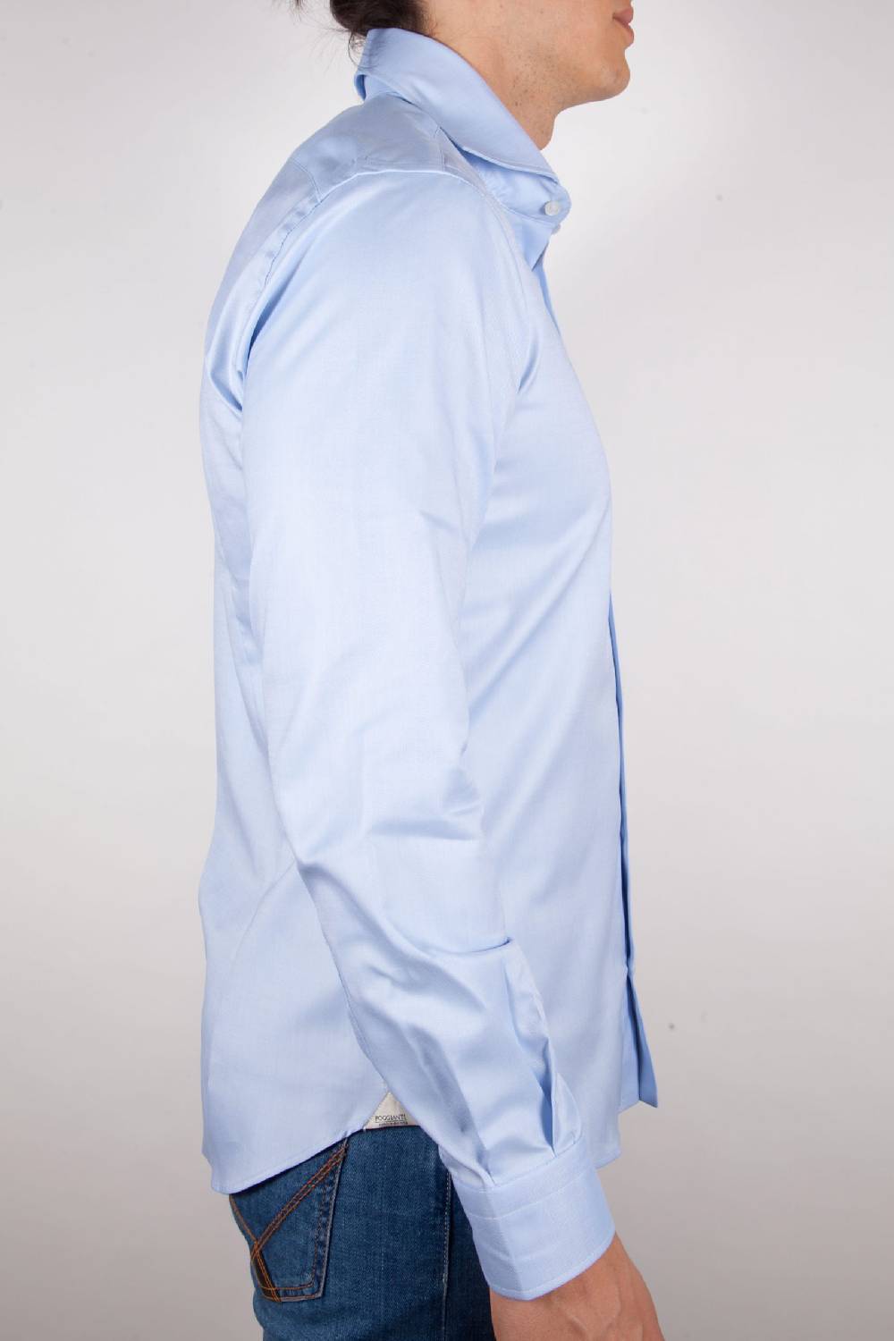 Poggianti Camicia Celeste Oxford Collo Francese C06-2 Offerte
