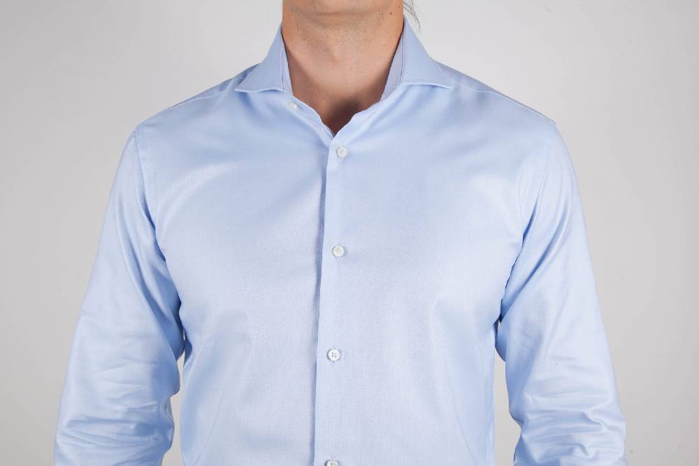 Poggianti Camicia Celeste Oxford Collo Francese C06-2 Offerte