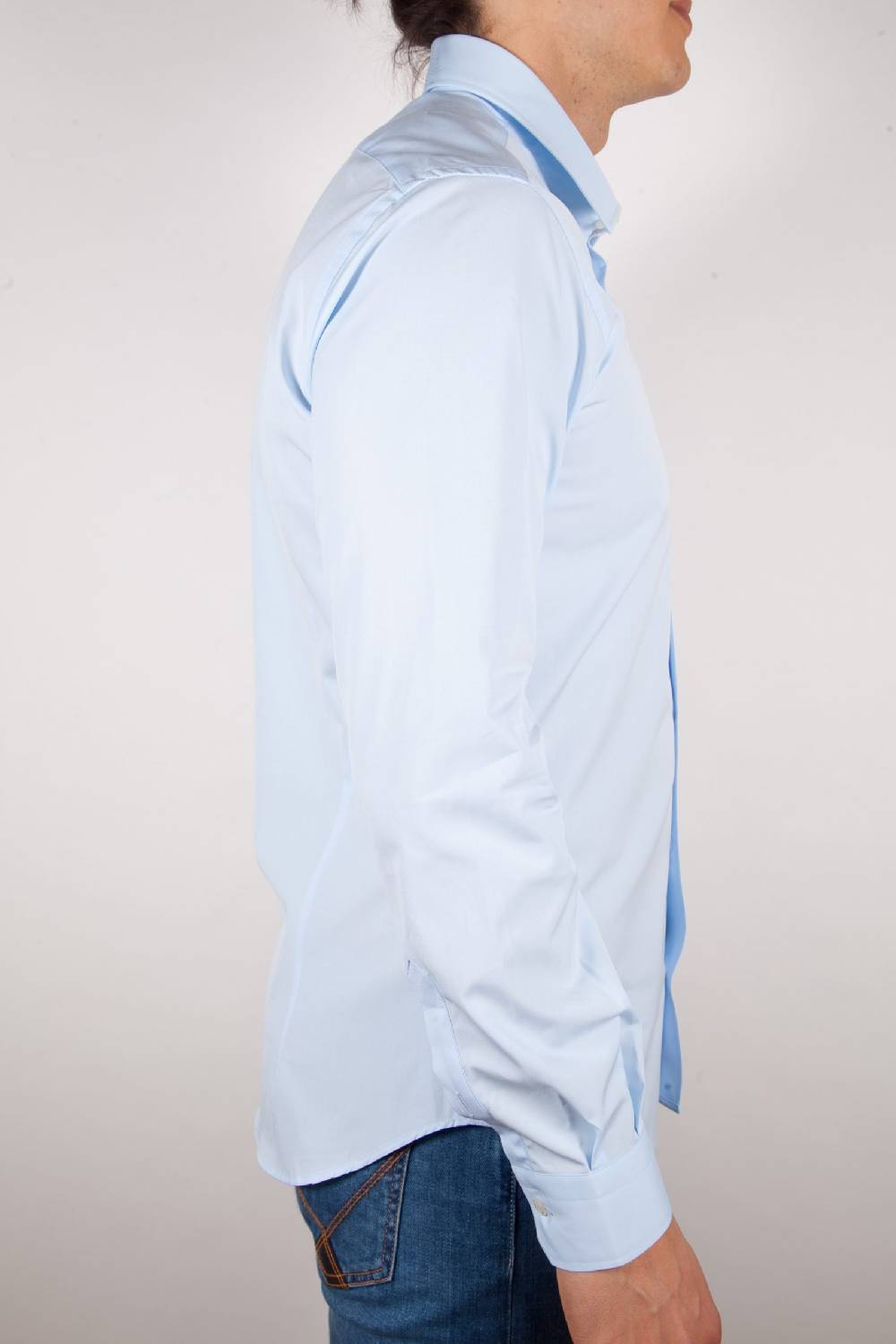 Poggianti Camicia Celeste Popeline Collo Italiano C01-3 Hotsell
