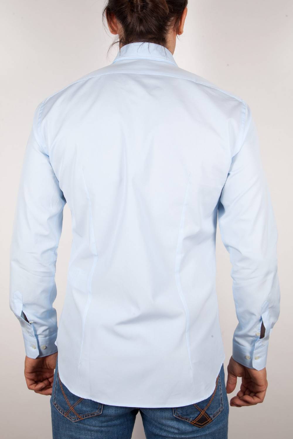 Poggianti Camicia Celeste Popeline Collo Italiano C01-3 Hotsell