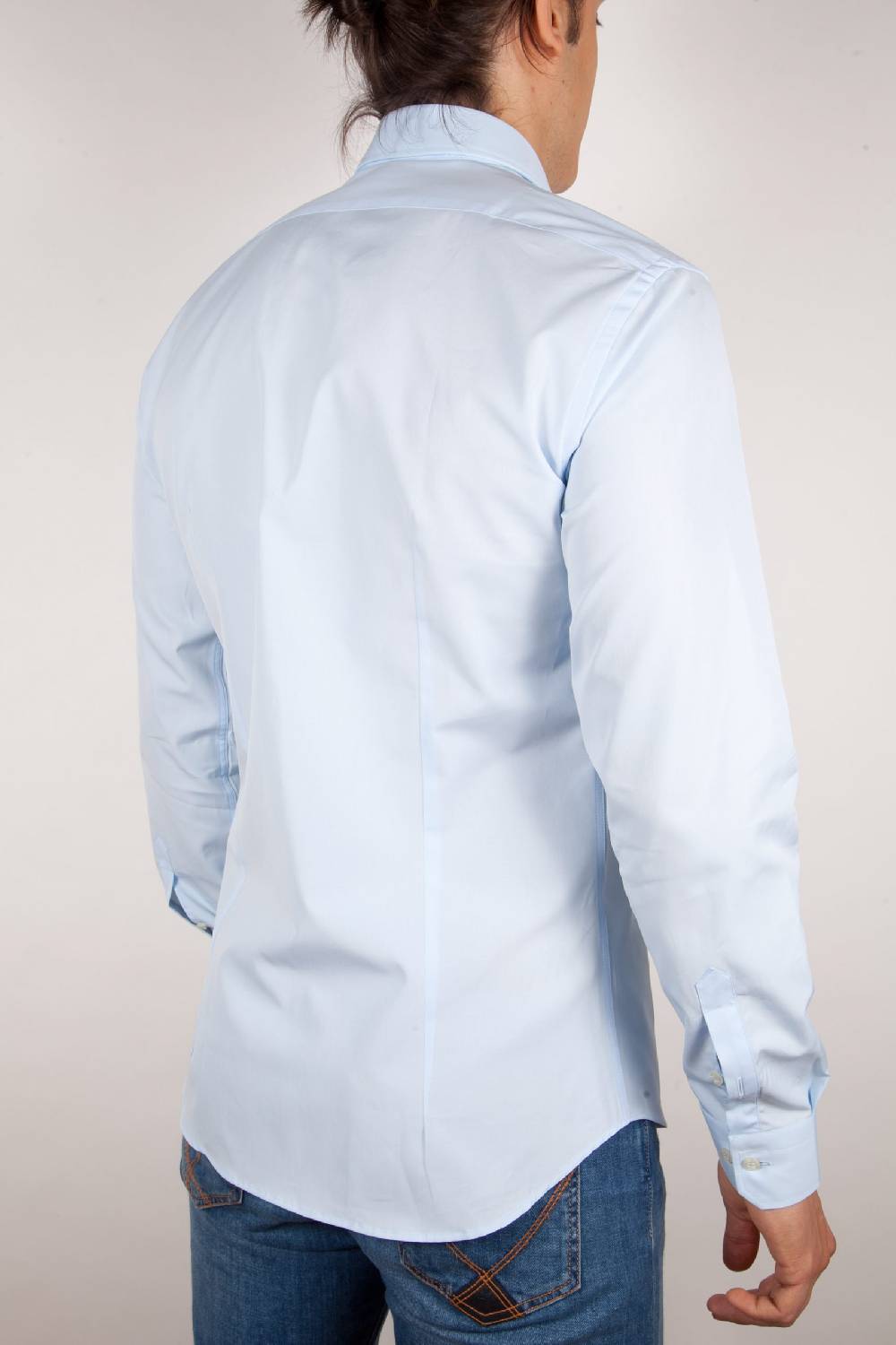Poggianti Camicia Celeste Popeline Collo Italiano C01-3 Hotsell