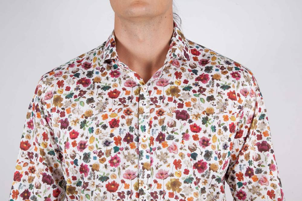 Poggianti Camicia Fantasia Collo Morbido Multicolor Vendite Flash
