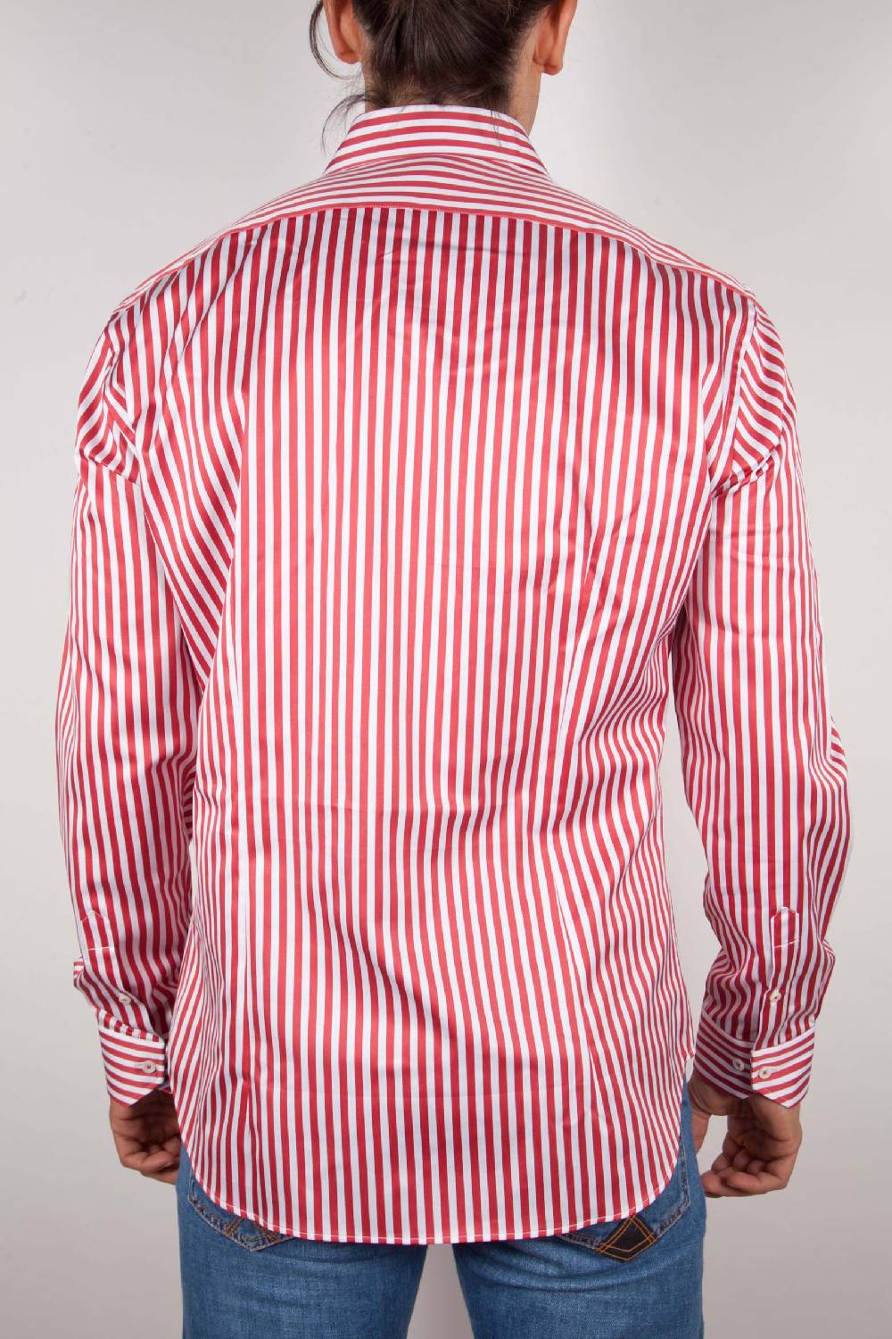 Poggianti Camicia Righe Rossa-Bianca In Saldo