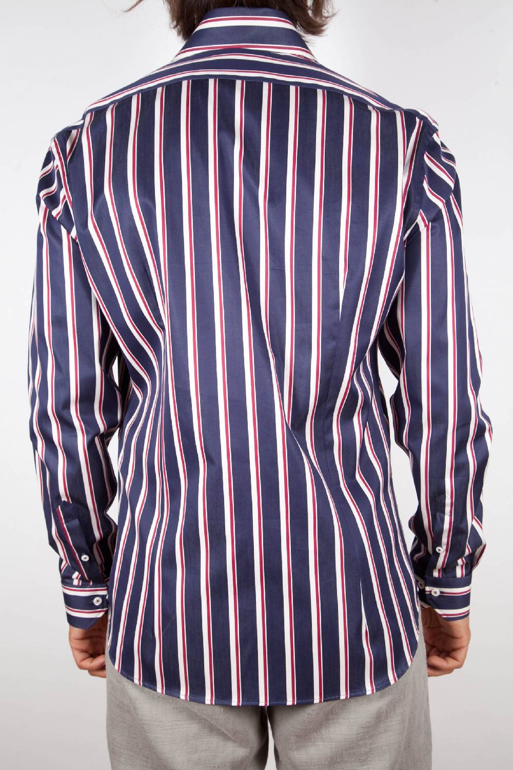 Poggianti Camicia Righe Blu-Bianca 2025