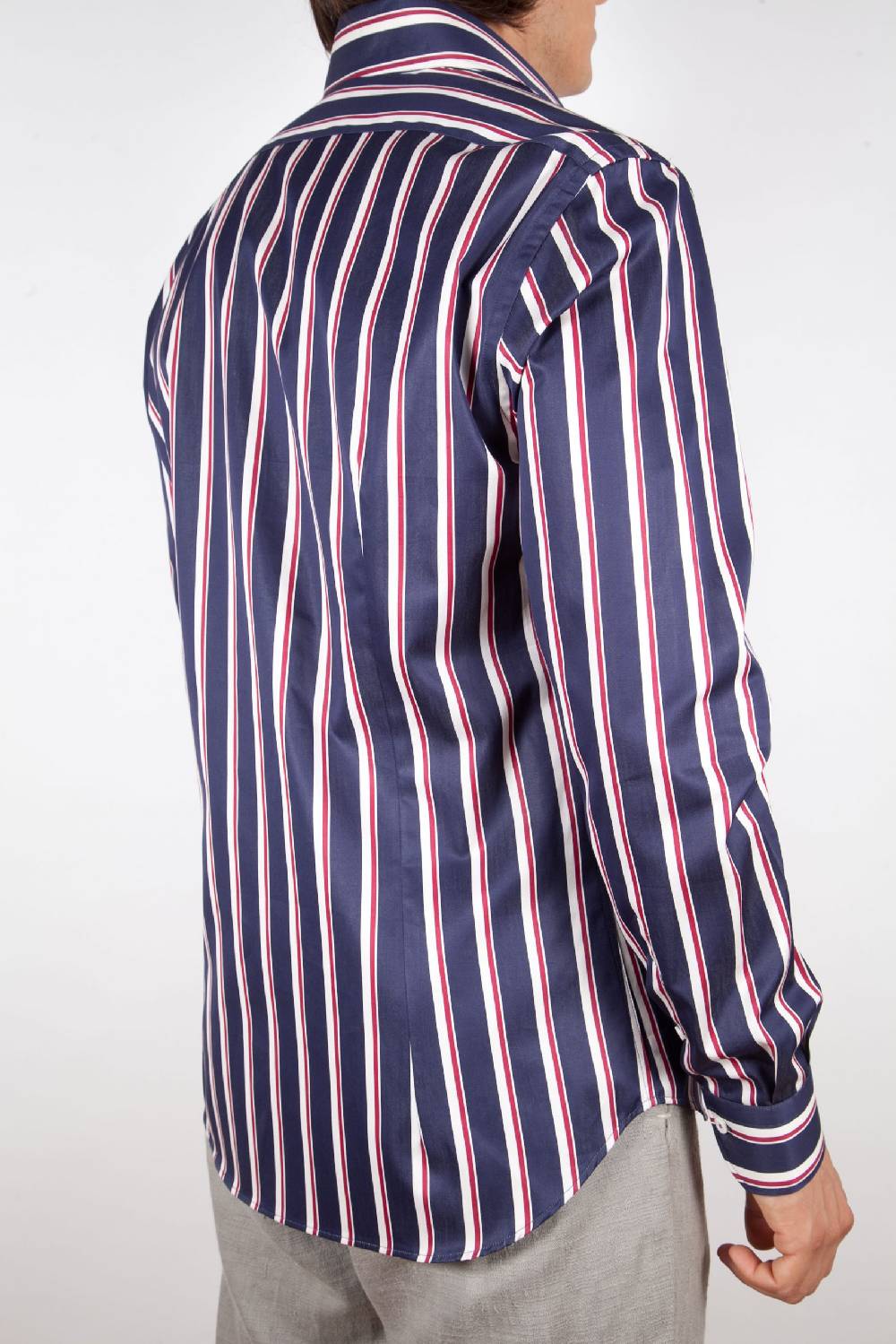 Poggianti Camicia Righe Blu-Bianca 2025