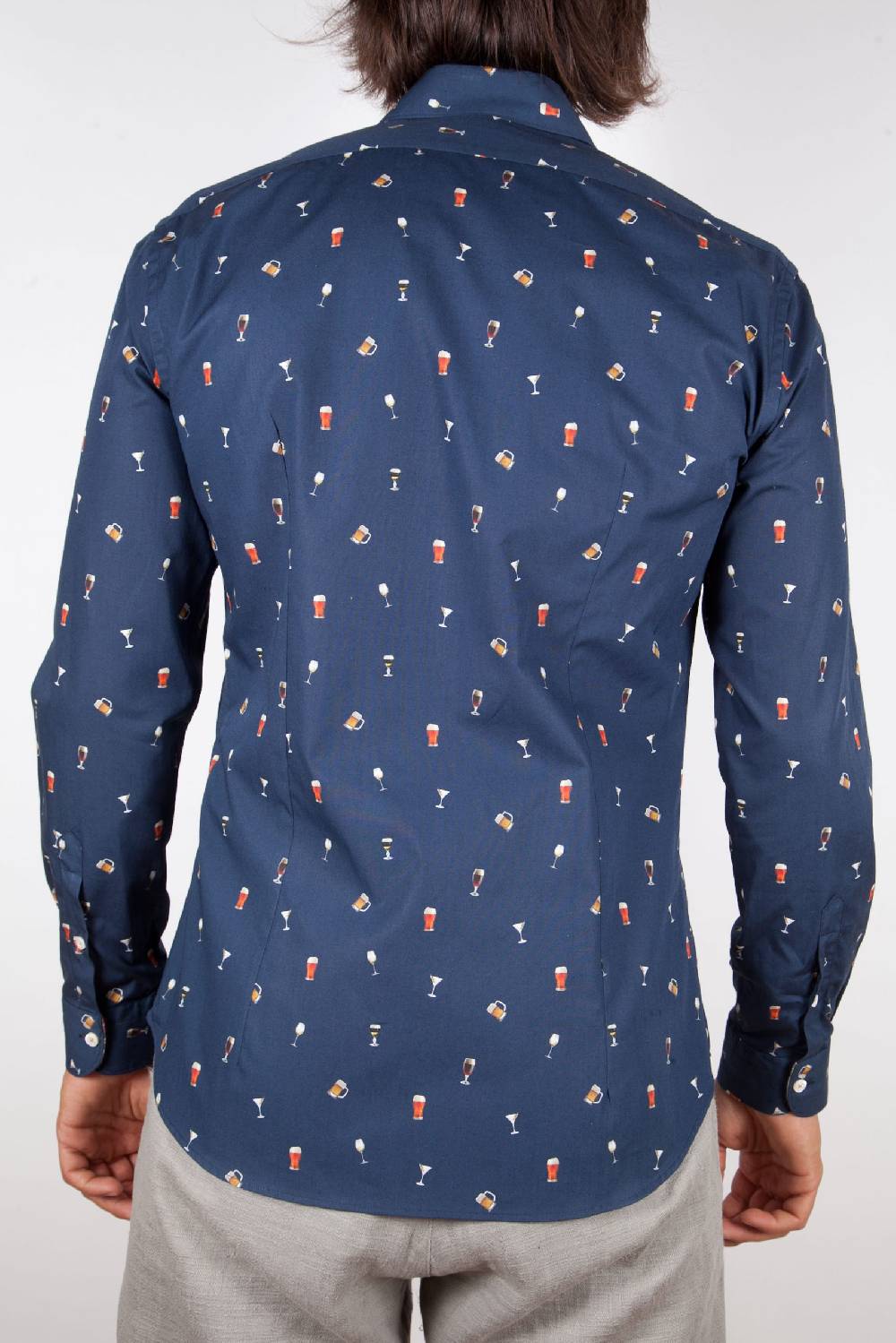 Poggianti Camicia Fantasia Collo Morbido blu Promozione