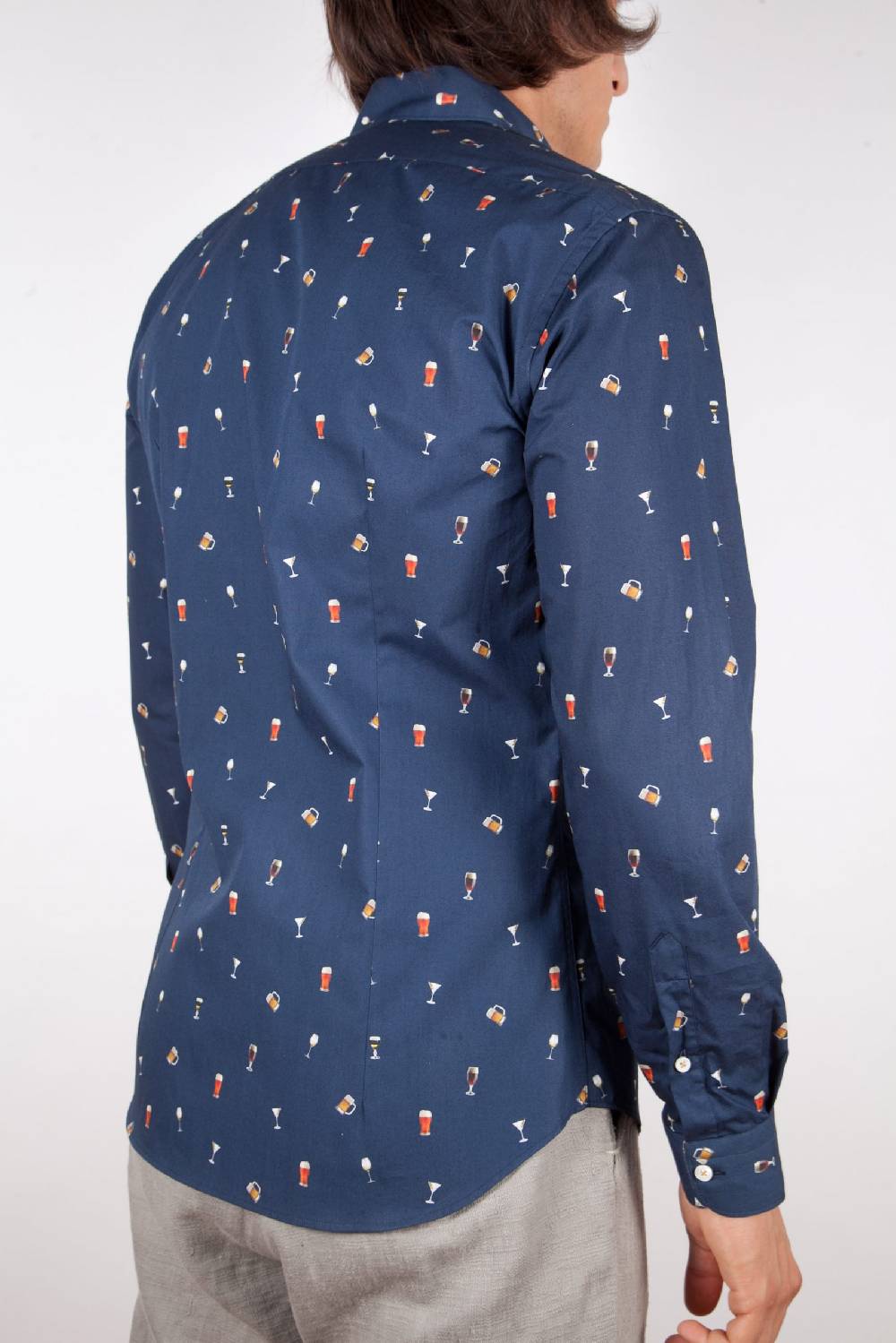 Poggianti Camicia Fantasia Collo Morbido blu Promozione