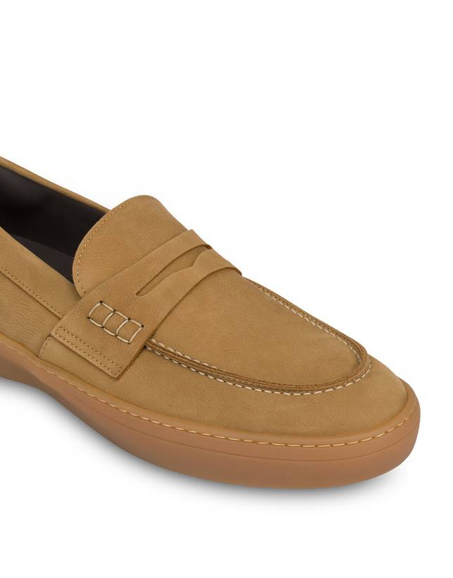 Pollini Mocassini In Nabuk Idro Hunter Cammello/cuoio Nuovo