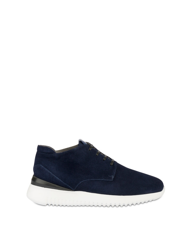 Pollini Desert Boot In Crosta Norfolk Blu