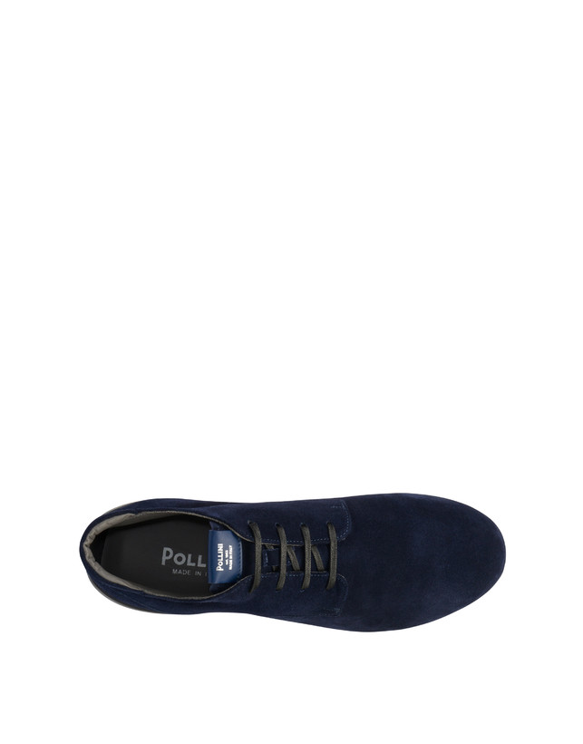 Pollini Desert Boot In Crosta Norfolk Blu Qualità