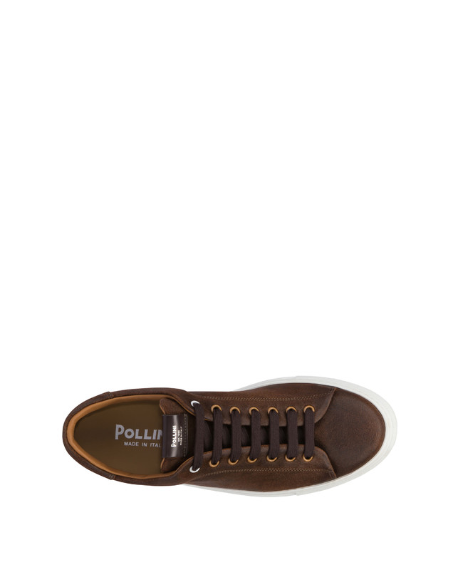 Pollini Sneakers In Crosta Tennis Club T.moro Spedizione Gratuita