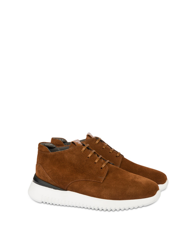 Pollini Desert Boot In Crosta Norfolk Cuoio Pezzi Unici