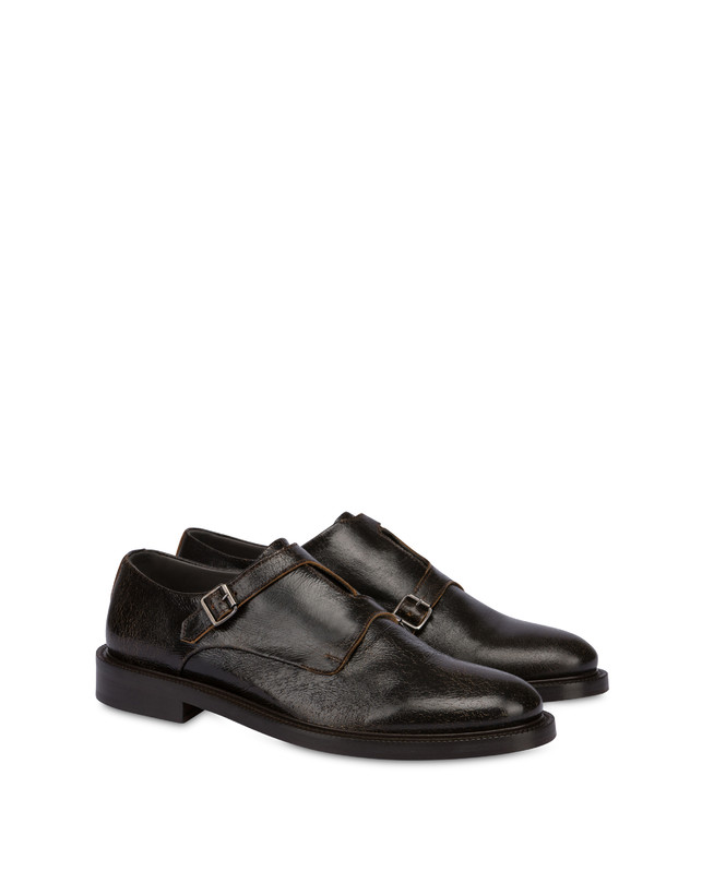 Pollini Monk Strap In Capra 1920 T.moro Acquista Ora