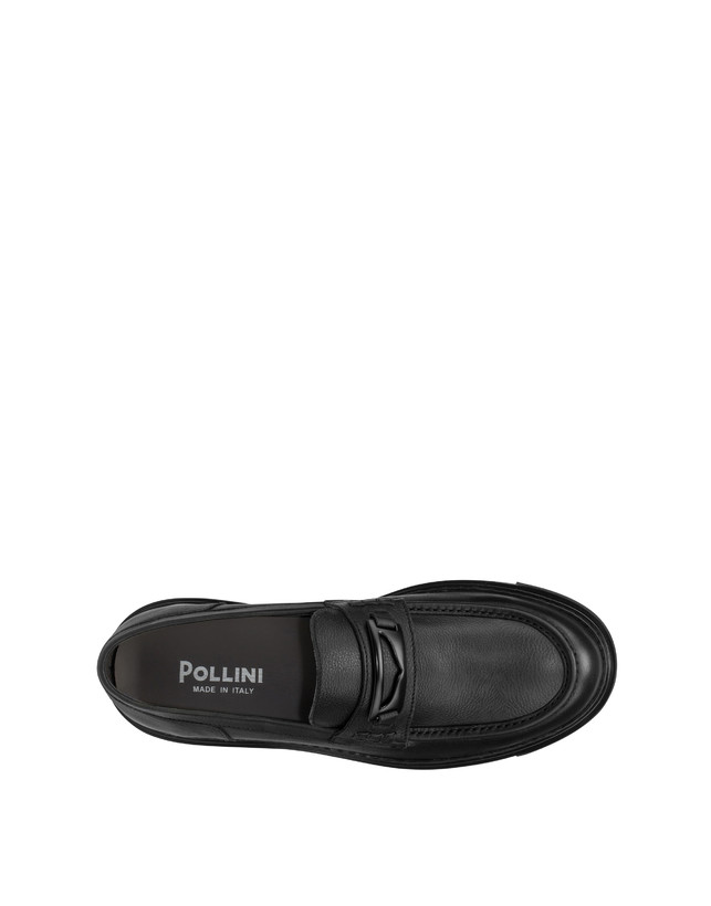Pollini Mocassini In Vitello Kent Nero Shopping Online