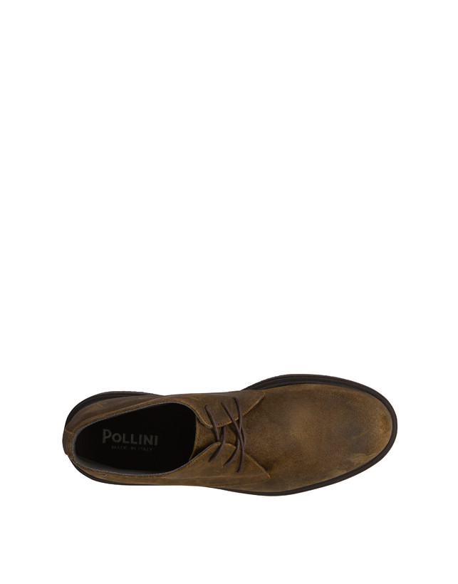 Pollini Desert Boot In Crosta Cerata Gentlemen's Club Fango Novità
