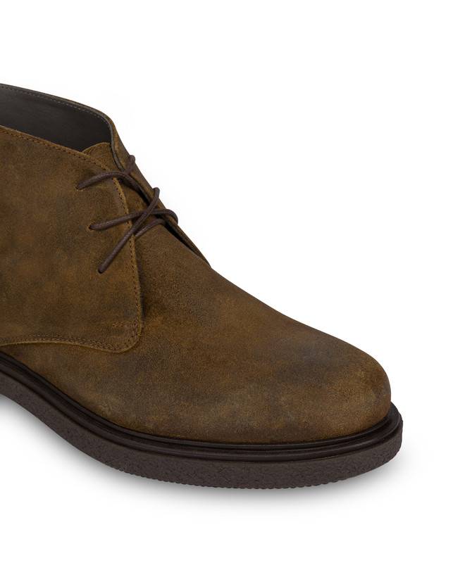 Pollini Desert Boot In Crosta Cerata Gentlemen's Club Fango Novità