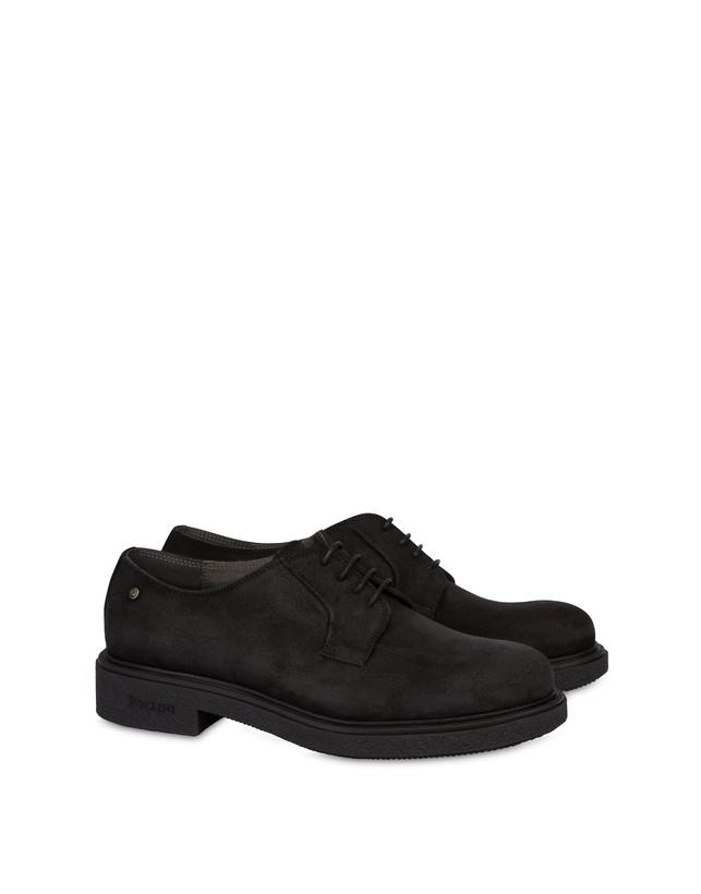 Pollini Derby In Crosta Cerata Gentlemen's Club Nero Presa