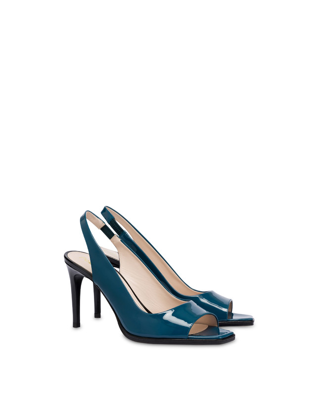 Pollini Slingback In Vernice Attitude Pavone/nero In Vendita