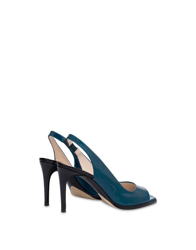 Pollini Slingback In Vernice Attitude Pavone/nero In Vendita