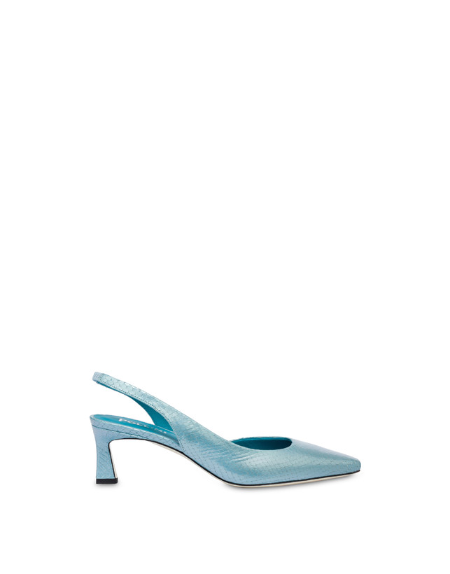 Pollini Slingback Con Stampa Pitone Iridescente Cote D'azur Pool