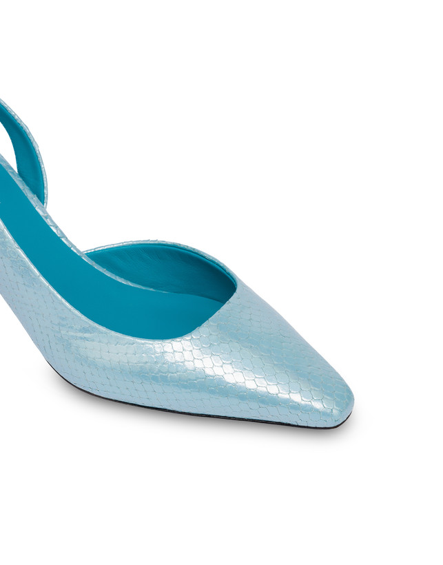 Pollini Slingback Con Stampa Pitone Iridescente Cote D'azur Pool Vendita Calda