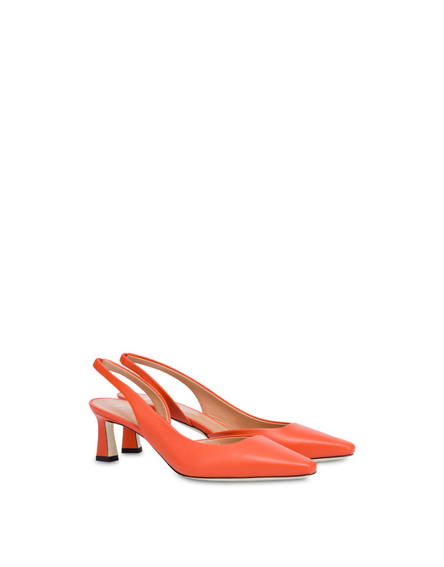 Pollini Slingback In Nappa Cote D'azur Coral Vendita Economica