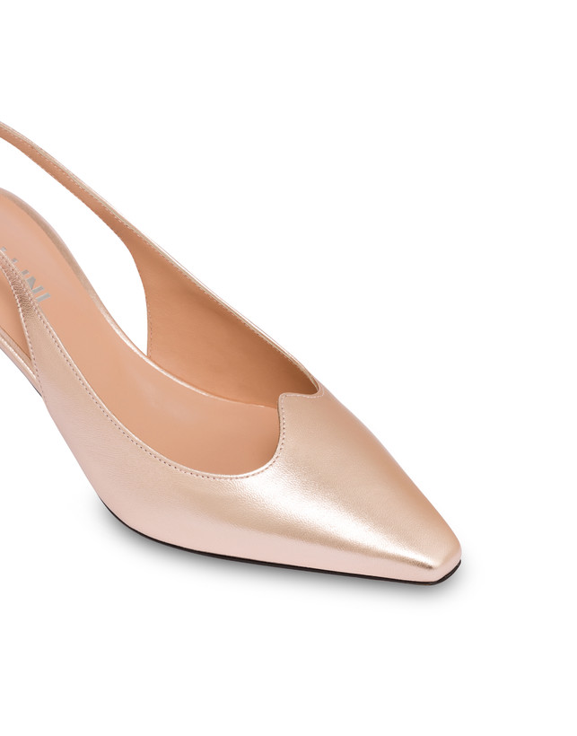 Pollini Slingback In Nappa Laminata Wave Rame Saldi Di Fabbrica