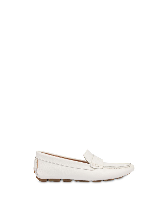 Pollini Mocassini Driver In Vitello Eazy Bianco