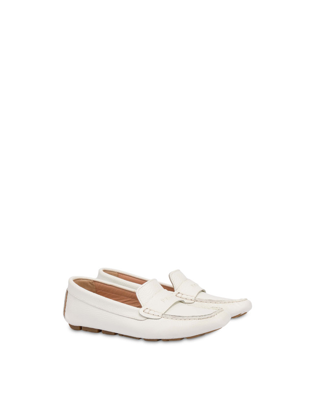 Pollini Mocassini Driver In Vitello Eazy Bianco 2025
