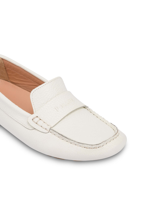 Pollini Mocassini Driver In Vitello Eazy Bianco 2025