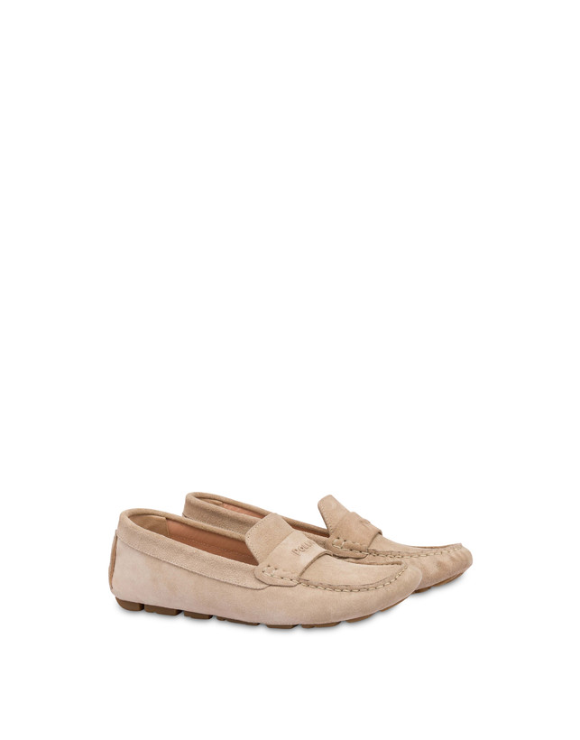 Pollini Mocassini Driver In Crosta Eazy Sabbia Nuovo