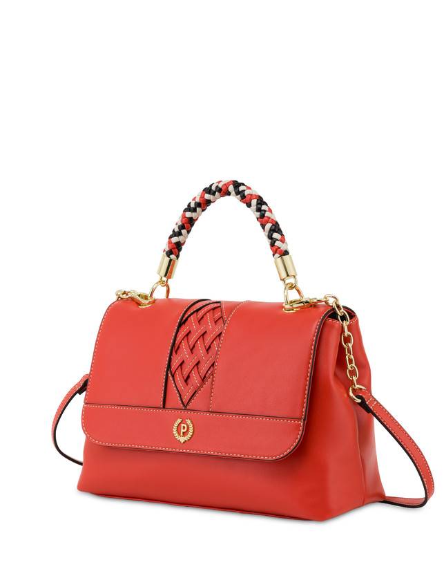Pollini Borsa Top Handle Con Intreccio Agadir Arancio Promozione