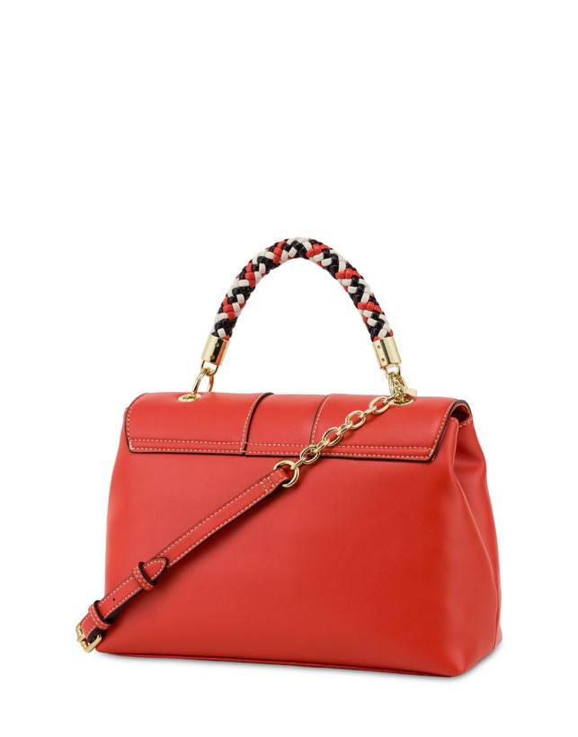 Pollini Borsa Top Handle Con Intreccio Agadir Arancio Promozione