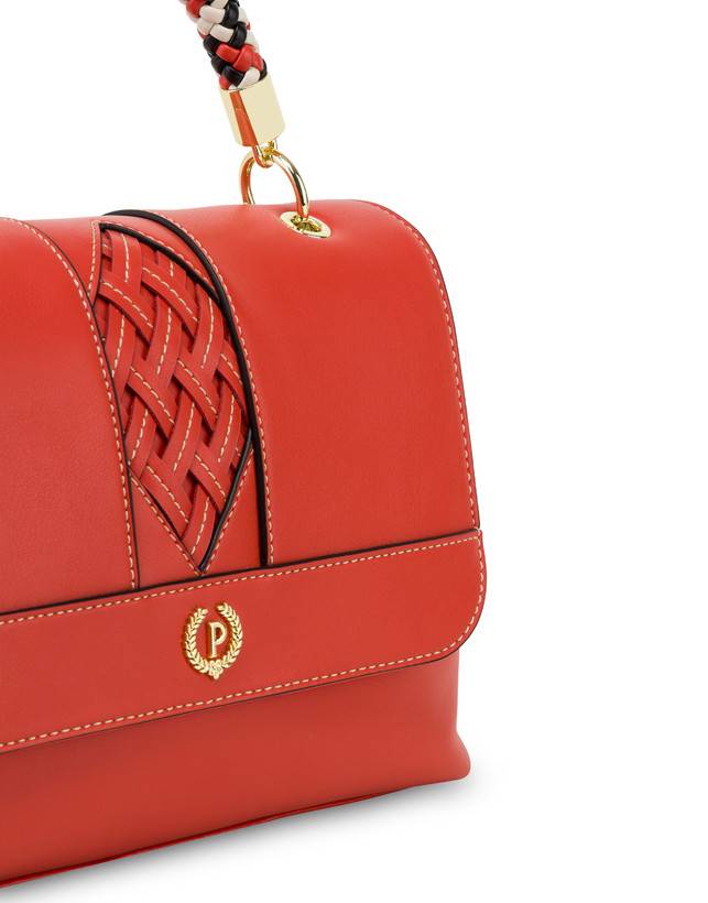 Pollini Borsa Top Handle Con Intreccio Agadir Arancio Promozione