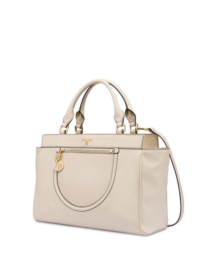 Pollini Borsa Doppio Manico Half Moon Avorio/avorio Qualità Garantita