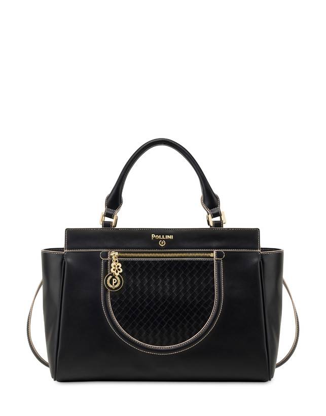 Pollini Borsa Doppio Manico Half Moon Nero/nero