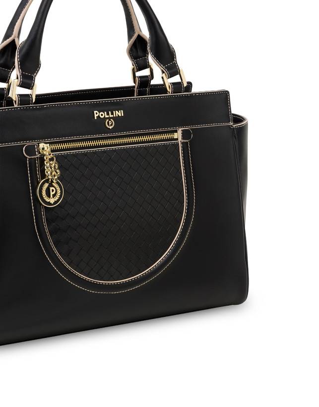 Pollini Borsa Doppio Manico Half Moon Nero/nero Negozi Online